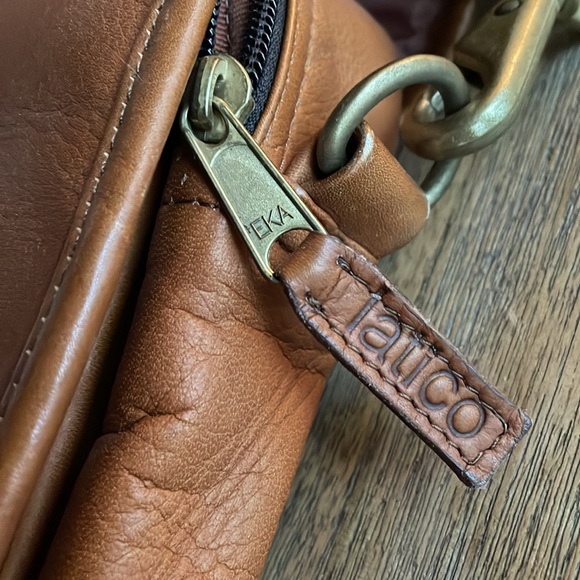 LATICO WALL STREET LAPTOP BRIEF BROWN LEATHER BAG MESSENGER - Picture 3 of 7